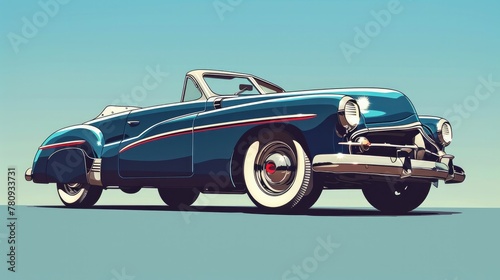 Retro Inspired Convertible Automobile with Scalable Graphics © Sittichok