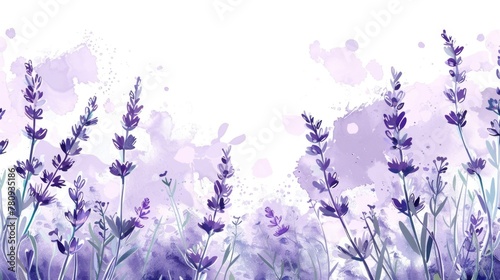 Beautiful watercolor painting of lavender flowers on a white background. Perfect for home decor or floral design projects