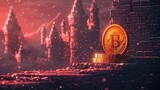 Bit Cryptocurrency Bitcoin Virtual Digital Finance Blockchain Futuristic Technology Concept