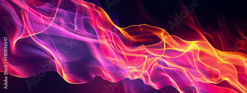 A colorful, swirling flame that is purple, pink, and orange