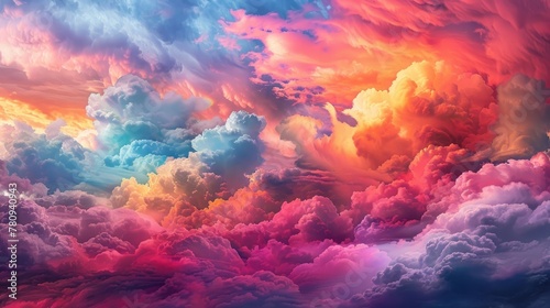 Mesmerizing Explosion of Vibrant Hues in the Dramatic Cloudscape