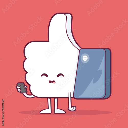 Sad Like icon character vector illustration. Tech, social media design concept. (ID: 780941522)