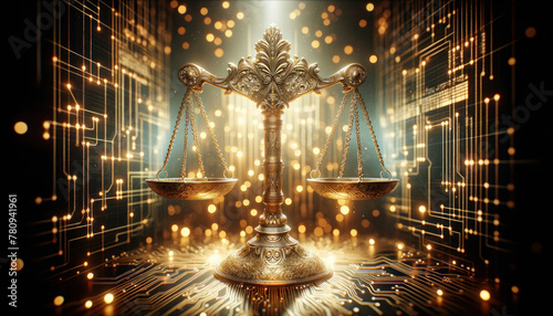 Scales of Justice, exuding a sense of nobility and order,