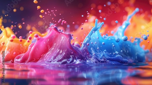 Vibrant Explosion of Fluid Dynamics and Chromatic Interplay in Abstract