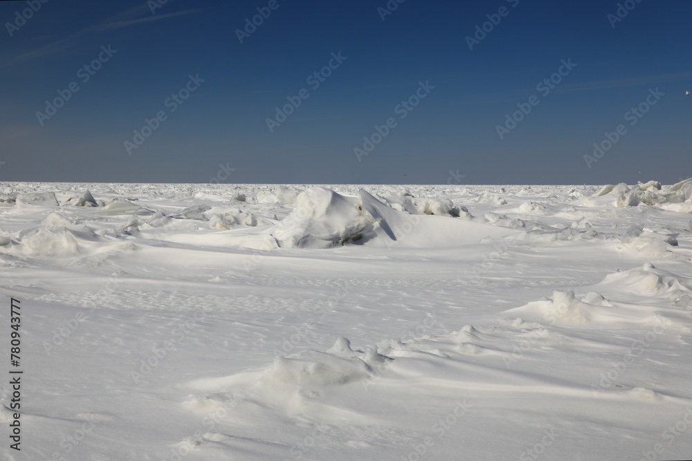 Lake Erie surface during a cold winter