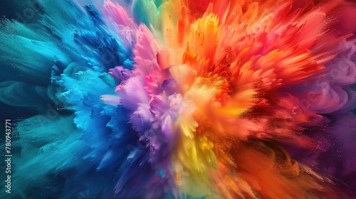 Vibrant Color Explosion in Digital Abstract Masterpiece
