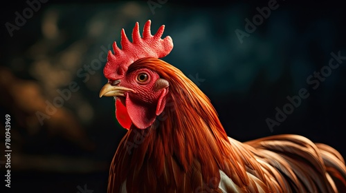 Close-up of a rooster's head photo