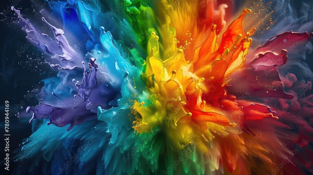 Vibrant Chromatic Explosion A Captivating Digital Art Masterpiece
