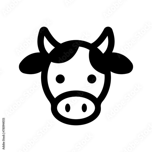 Cow icon. Cow meat, dairy sign, illustration.