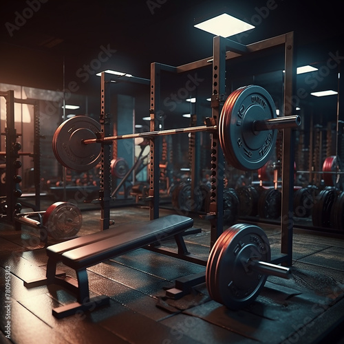 Interior of gym made by generative AI