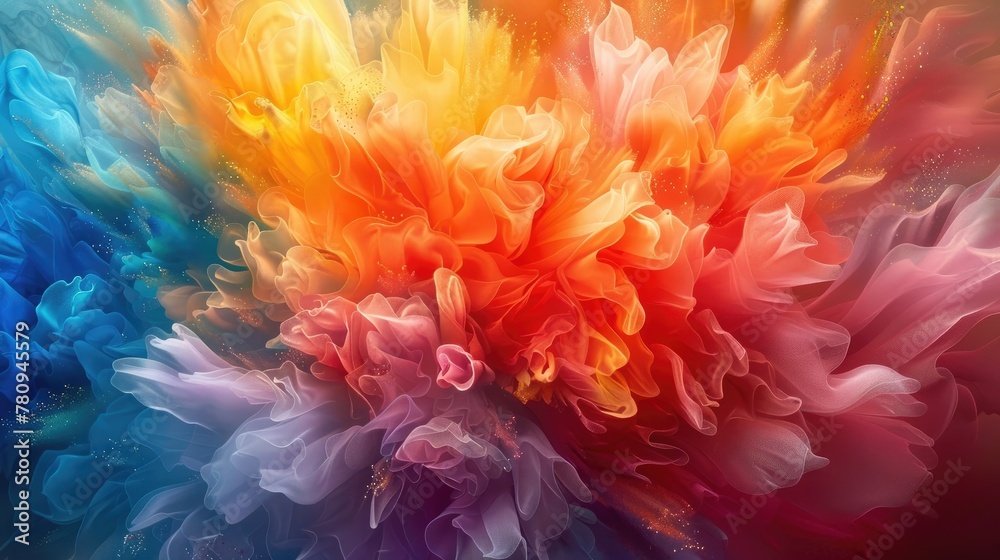 Vibrant Color Explosion A Striking Digital Masterpiece Brimming with Creative Potential