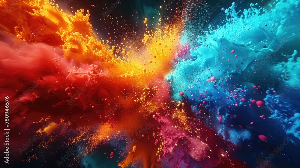 Vibrant Colorful Explosion of Energy and Movement in Abstract Digital Artwork