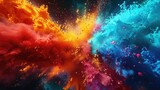 Vibrant Colorful Explosion of Energy and Movement in Abstract Digital Artwork