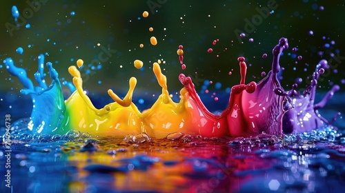 Vivid Color Splashes in Pristine Clarity with Expansive Copy Space