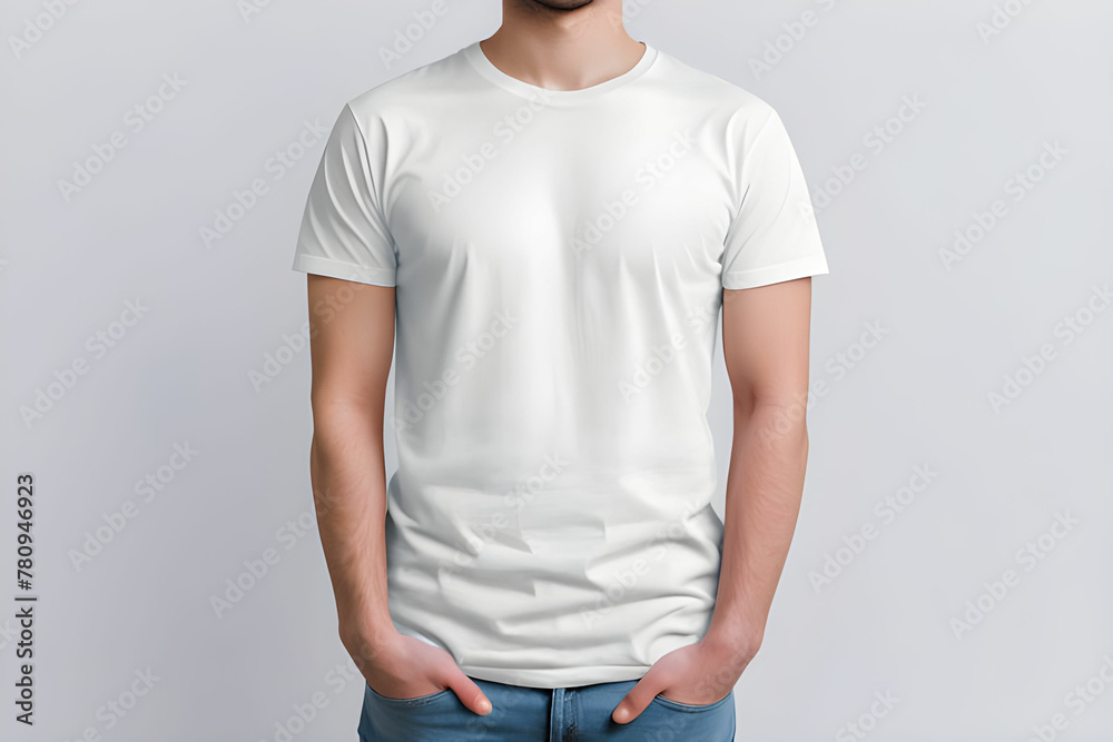 Obraz premium White t-shirt men mock-up