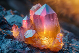 A multifaceted gemstone, shimmering with a kaleidoscope of colors and reflections. Concept of diversity in natural beauty and geological formations. Generative Ai.