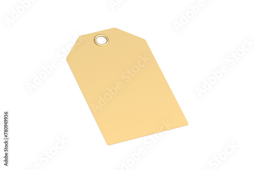 Golden label isolated on white background. 3d render