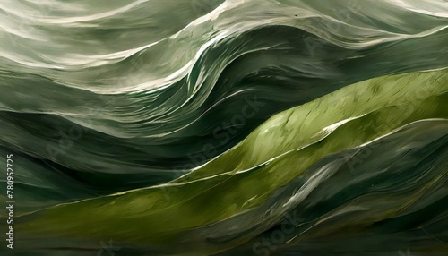 horizontal banner with waves modern waves background illustration with dark green olive drab and very dark green color