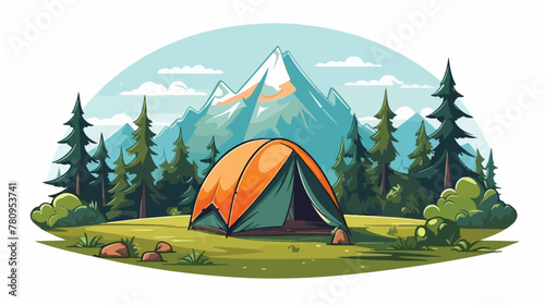 Camping ground logo design recreation logo concept