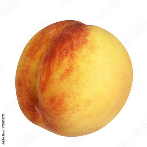 Fresh peach isolated on white background with clipping path