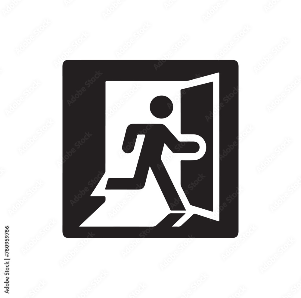 Emergency exit Vector illustration, escape route sign and symbol Emergency exit Vector illustration, escape route sign and symbol