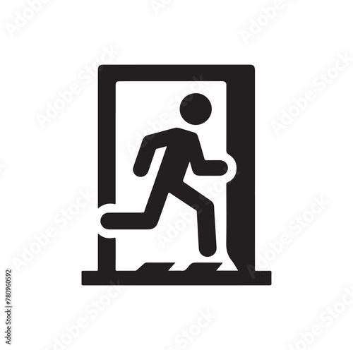 Emergency exit Vector illustration, escape route sign and symbol