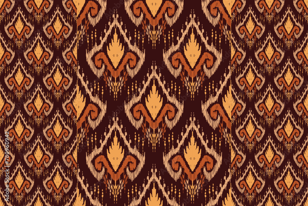 abstract ikat art seamless pattern folk embroidery aztec geometric art,geometric ethnic, African Ikat paisley embroidery. Navajo, seamless pattern traditional, tribal motifs abstract vector. - obrazy, fototapety, plakaty 