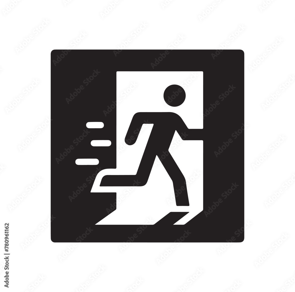 Emergency exit Vector illustration, escape route sign and symbol Emergency exit Vector illustration, escape route sign and symbol