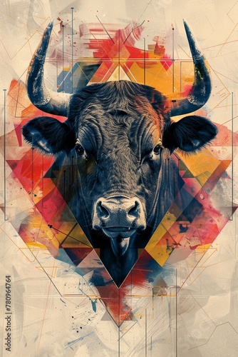 A bull's formidable strength serves as the inspiration for a unique geometric design.
