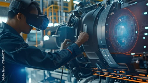 Technician Using VR in Industrial Engineering photo