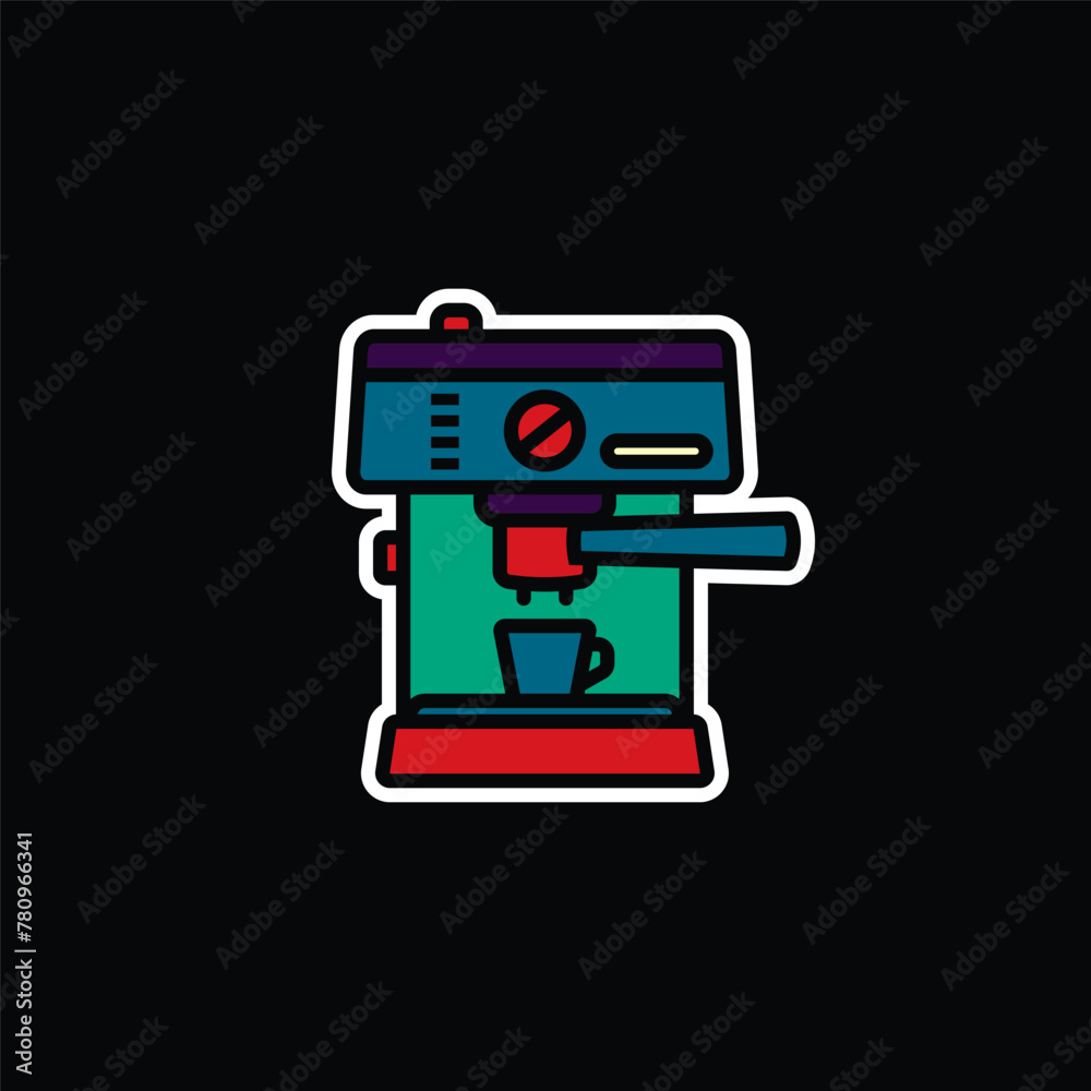 Original vector illustration. The contour icon of the coffee machine. Original vector illustration. The contour icon of the coffee machine.