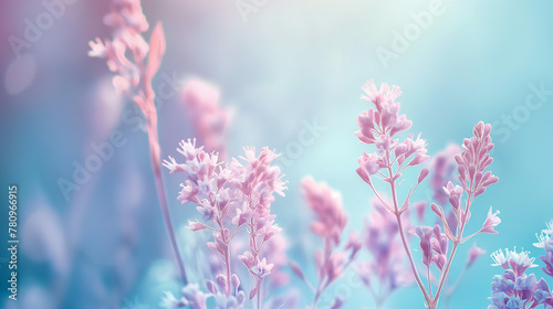 A pastel blue background can create a peaceful atmosphere. Space for text, Generative AI