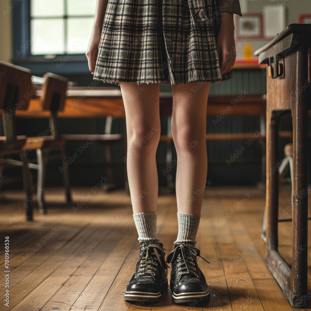 Checkered Skirt and Leather Boots Indoors
Checkered Skirt and Leather Boots Indoors