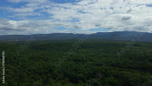 Endless forest landscape in Chapada Diamantina region, Bahia, Brazil. Aerial view photo