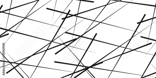 Rectangular pattern with random lines. Minimalistic chaotic background. Abstract black chaotic lines or seamless pattern. Random chaotic lines. Seamless monochrome texture. vector illustration.