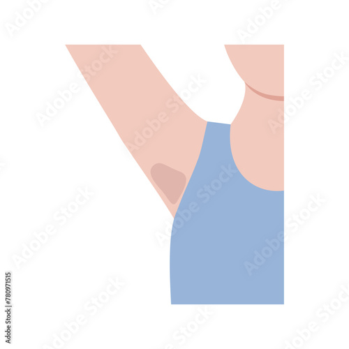 Dark underarm armpit icon. Hair remove, beauty, laser treatment, waxing, body care concepts. Flat vector design isolated on white background illustration.