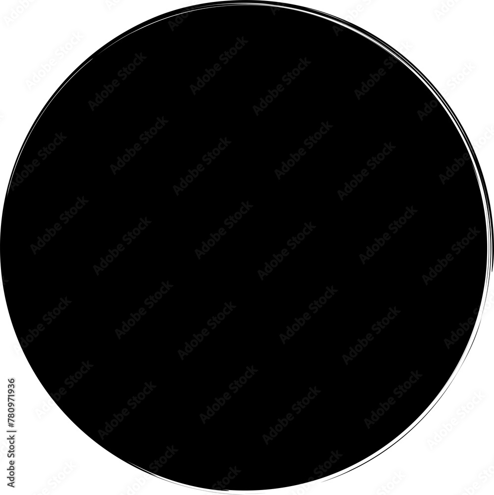 Circle ink brush stroke, round shape