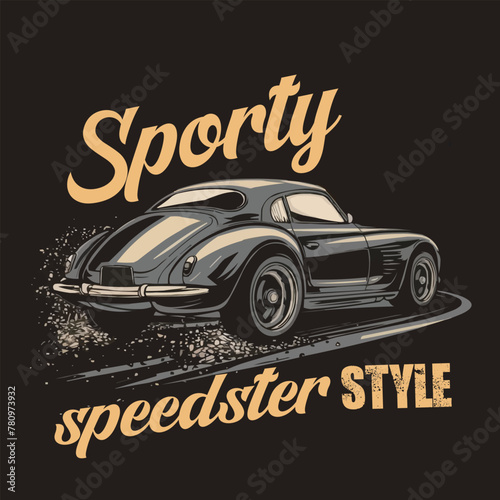With a loving car and customized vector typography tshirt design