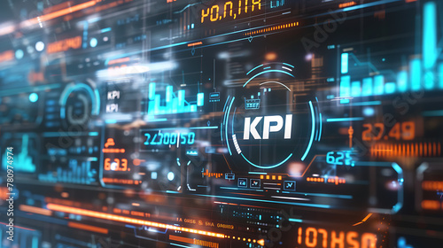 a futuristic and interactive Key Performance Indicator (KPI) dashboard. © DigitaArt.Creative