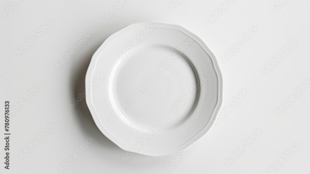 White plate on white surface White plate on white surface