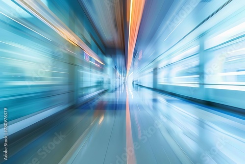 Blurred motion photograph of hospital interior, abstract healthcare and medical background, long exposure effect