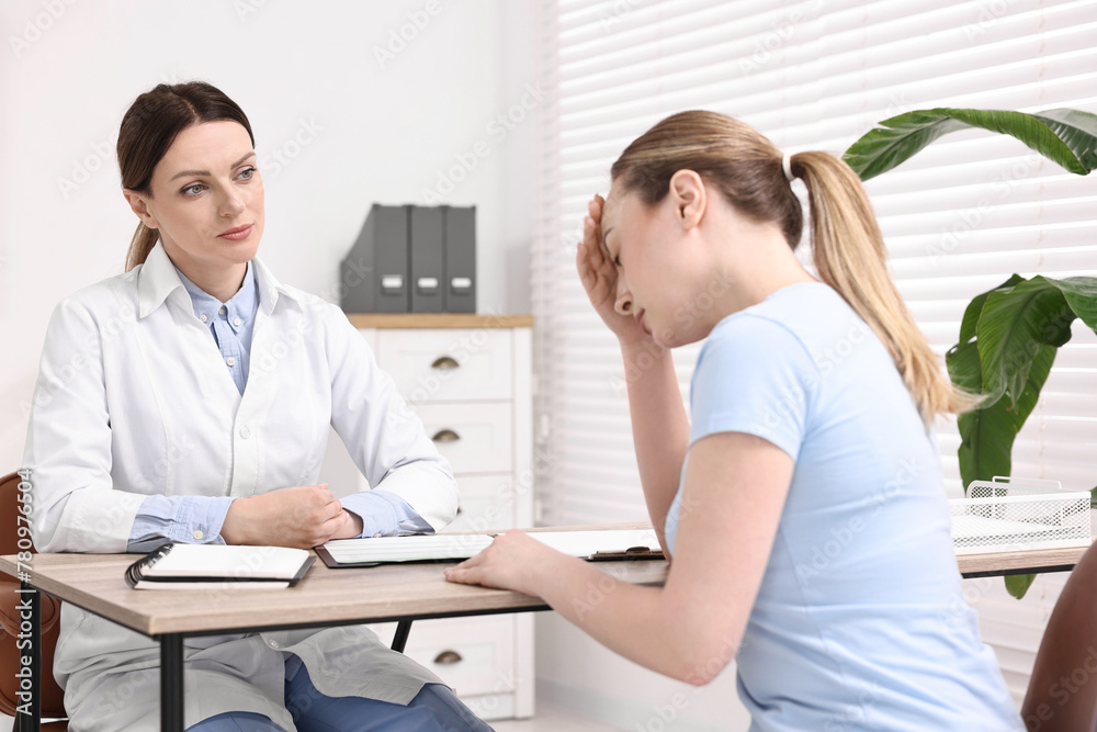 Mammologist's appointment. Doctor and woman in hospital Mammologist's appointment. Doctor and woman in hospital