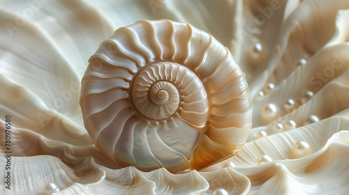 shell pearl spiral nautilus Fibonacci cross section