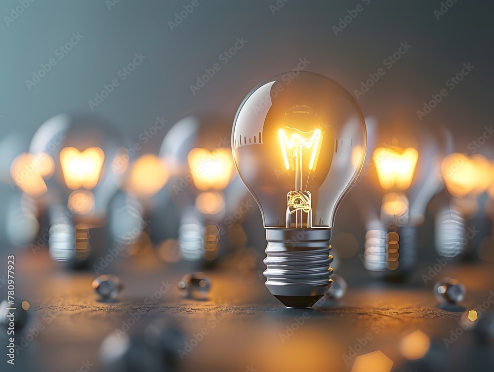 Glowing Light Bulb Representing Innovative Thinking and Creative ...