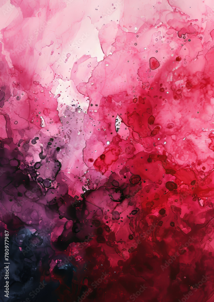 Abstract Pink and Red Watercolor Background

