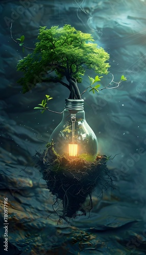Glowing Tree of Innovation Harnessing Nature s Power for Transformative Solutions