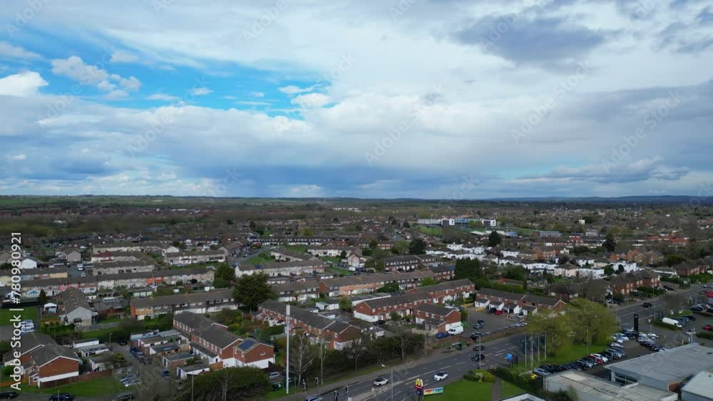 High Angle View of Aylesbury City Residential Homes, England United Kingdom. April 1st, 2024 High Angle View of Aylesbury City Residential Homes, England United Kingdom. April 1st, 2024
