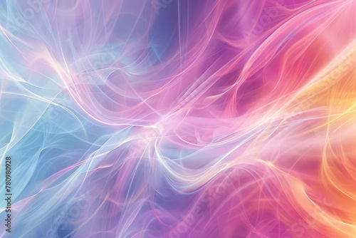 Abstract Background with Fractal Waves of Colorful Magic Energy and Light, Digital Art