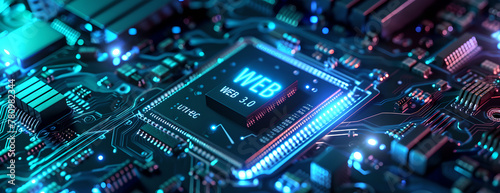 Cpu , a computer chip , blue dark background, futuristic, sci-fi elements, interlocking structures, scientific diagrams, motherboard , technology background