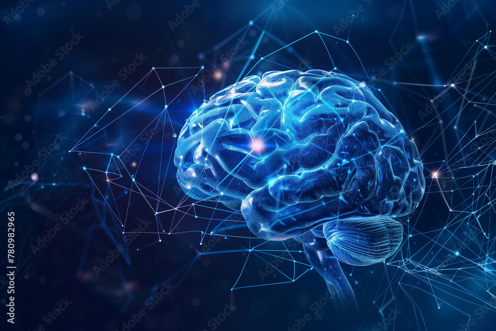 Human Brain, Neural Network, Futuristic Digital Illustration Human Brain, Neural Network, Futuristic Digital Illustration